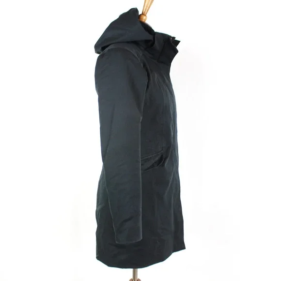 Patagonia Goose Down Hooded Coat Black H2NO Performance Insulated Lining Size S - Picture 2 of 7
